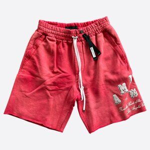 Amiri Red & White Collegiate Logo Shorts